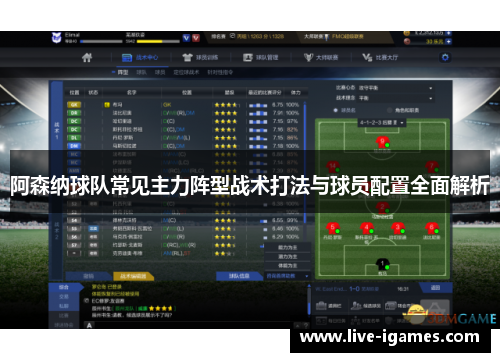 阿森纳球队常见主力阵型战术打法与球员配置全面解析